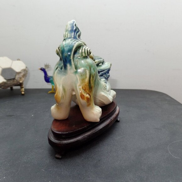 Vintage Chinese Porcelain Foo Dog Sculpture Figurine Shi Shishi Guardian Statue - Picture 4 of 13